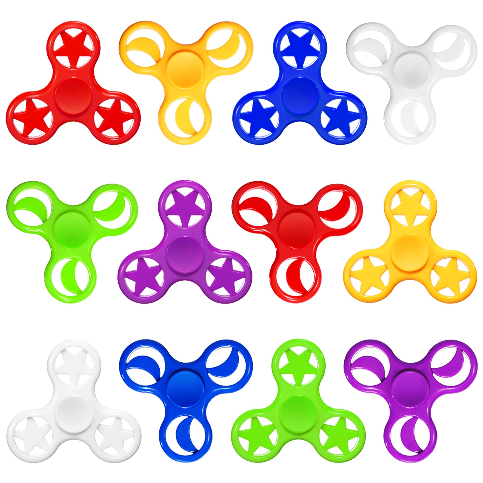 SCIONE 12er Pack Fidget Spinner – Farbenfrohes Stressabbau- & Konzentrations Spielzeug für Kinder & Erwachsene – Perfect
